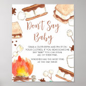Poster S'mores Baby shower de camping Ne pas dire bébé (Devant)