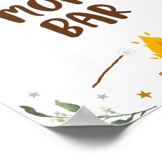 Poster S'mores Bar Camping Campfire Verdure Anniversaire (Coin)