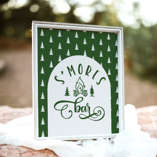 Poster S'mores Bar Capming Un Joyeux anniversaire de Camp