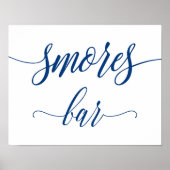 Poster Smores Bar Mariage Connexion Marine Blue Calligrap (Devant)