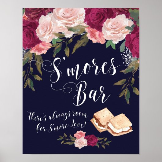 Poster Smores Barre signe marine floral mariage (Devant)