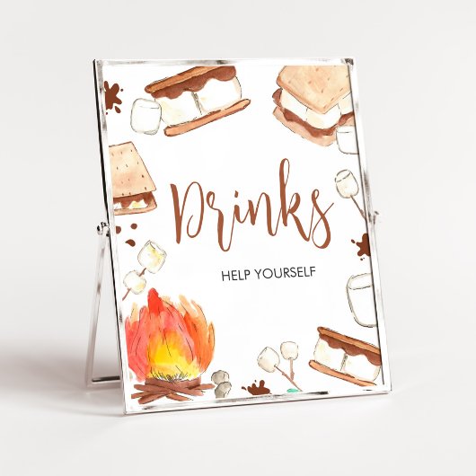 Poster S'mores Camping Baby shower Boissons