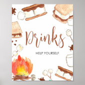 Poster S'mores Camping Baby shower Boissons (Devant)