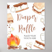 Poster S'mores Camping Baby shower Déchets Raffle (Devant)