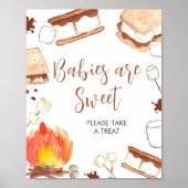 Poster S'mores Camping Baby shower Les bébés sont doux (Devant)