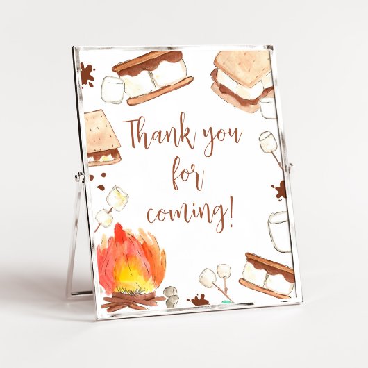 Poster S'mores Camping Baby shower Merci pour venir