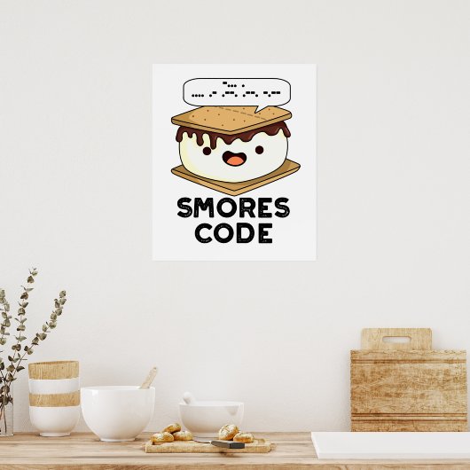 Poster Smores Code Funny Food Pun (Cuisine)