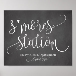 Poster S'mores Station Favor Party Signage 8x10