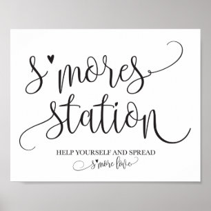 Poster S'mores Station Favor Party Signalisation