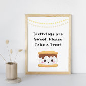 Poster Smores Symbole de fête d'anniversaire