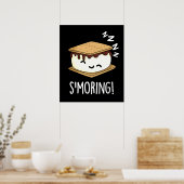 Poster Smoring Funny Smore Puns Fond sombre (Cuisine)