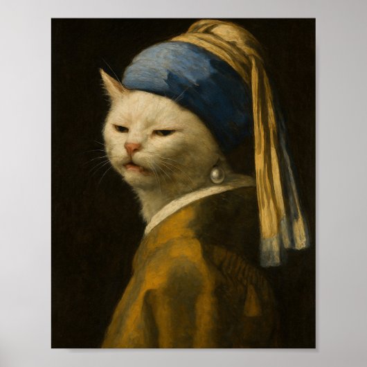 Poster Smudge Cat, Pearl Earring (Devant)