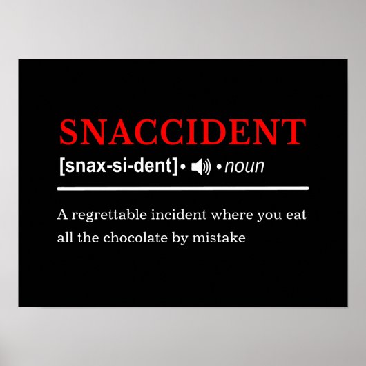 Poster Snaccident - Définition de dictionnaire personnali (Devant)