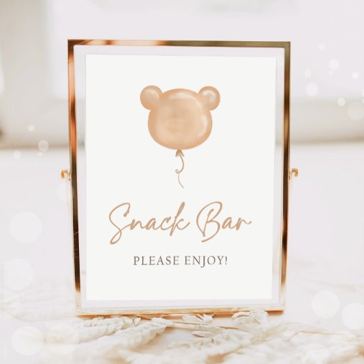 Poster Snack Bar Food Teddy Bear Balloon Birthday 