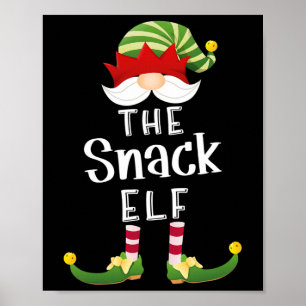 Poster Snack Elf Group Noël Funny Pajama Party
