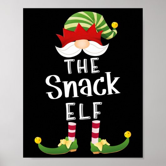 Poster Snack Elf Group Noël Funny Pajama Party (Devant)