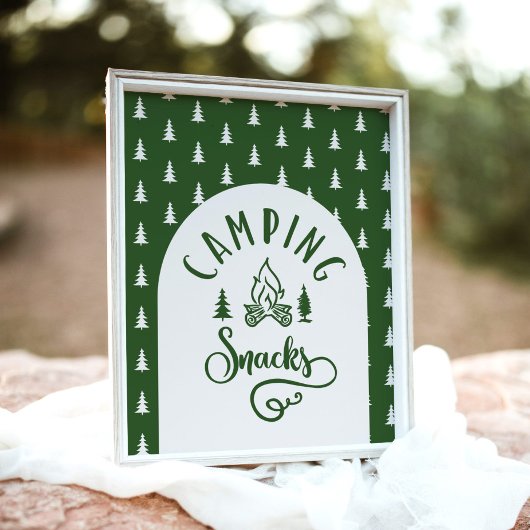 Poster Snacks de camping Un heureux anniversaire de campi