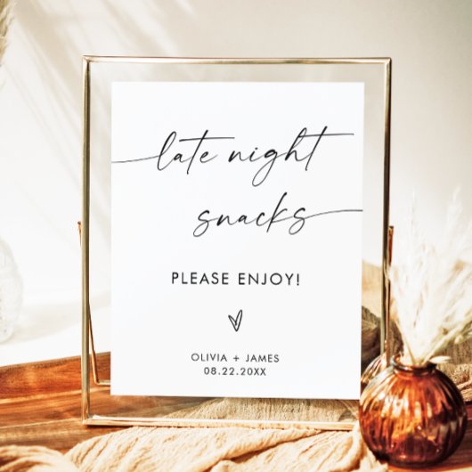 Poster Snacks de fin de nuit Signal Mariage, Snack Bar Ma