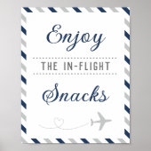 Poster Snacks Table de nourriture Voyage Avion Avion Part (Devant)