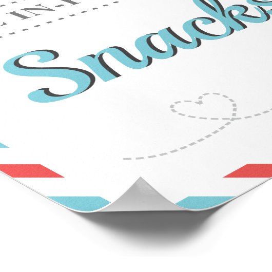 Poster Snacks Table de nourriture Voyage Avion Avion Part (Coin)