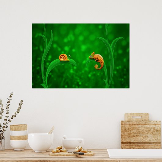 Poster Snail et Chameleon (Cuisine)