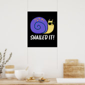 Poster Snail It Funny Snail Pun Dark BG (Cuisine)