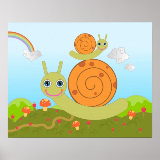 Poster snails and mushrooms (Devant)