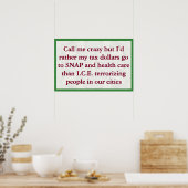 Poster SNAP et non ICE (Cuisine)