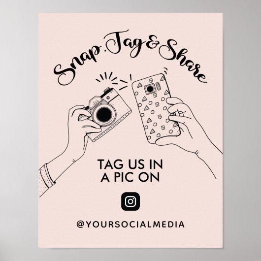 Poster Snap, Tag, Share Instagram Social Media (Devant)