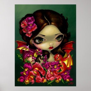 Poster Snapdragon Fairy ART IMPRIMER imaginaire dragon fl