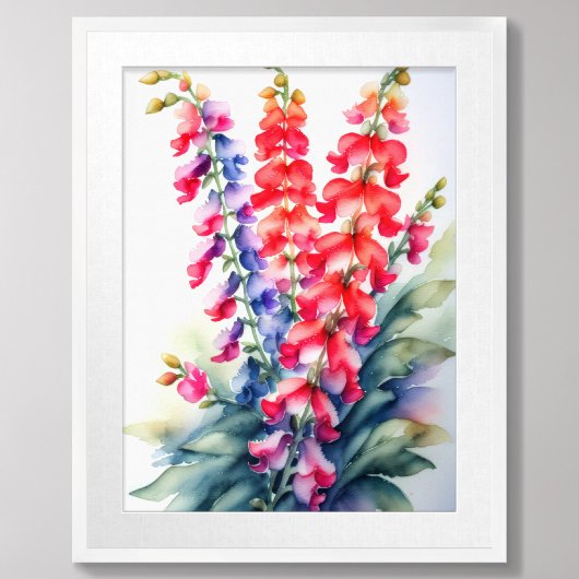 Poster Snapdragons de peinture aquarelle