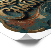 Poster Snappy Gold CAREFULLY CHAOTIC Texte Art 3D v2 (Coin)