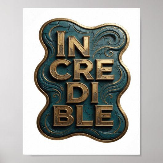Poster Snappy Gold INCREDIBLE Art de texte 3D (Devant)
