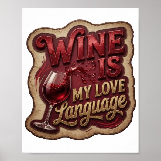 Poster Snappy Gold LE VIN EST MON LANGAGE D'AMOUR (Devant)