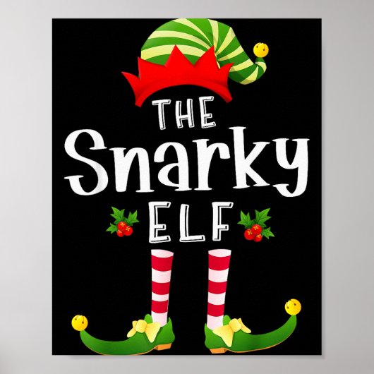 Poster Snarky Christmas Elf Matching Pajama X-mas Party (Devant)