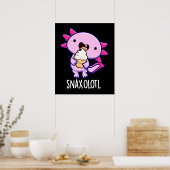 Poster Snaxolotl Funny Axolotl Pun Dark BG (Cuisine)
