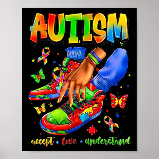 Poster Sneaker Autism Accept Love Understand Autism Aware (Devant)