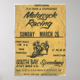 poster snelweg Zuid-Bay 1970s Motorfiets