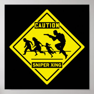 Poster Sniper Xing - Mur / Panneau de porte