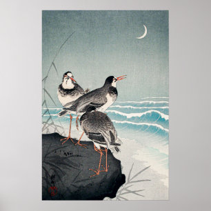 Poster Snipes at the Shore par Ohara Koson (1926)