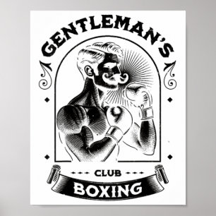 Poster #snirt Club de boxe de Gentleman Rétro avec boîte