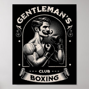 Poster #snirt Gentleman's Boxing Club Rétro avec boîte mo