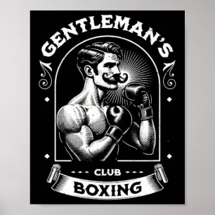 Poster #snirt Gentleman's Boxing Club Rétro avec boxeur B