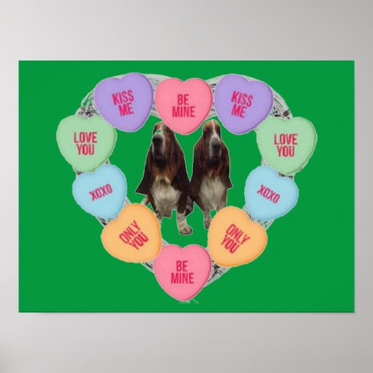 Poster Snoep-liefde harten met bezittingen (Voorkant)