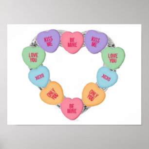 Poster Snoep Liefdes Hartjes