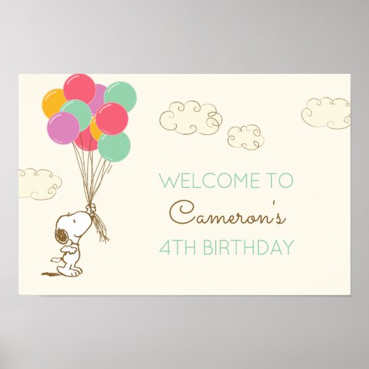 Poster Snoopy et Ballons Anniversaire (Devant)