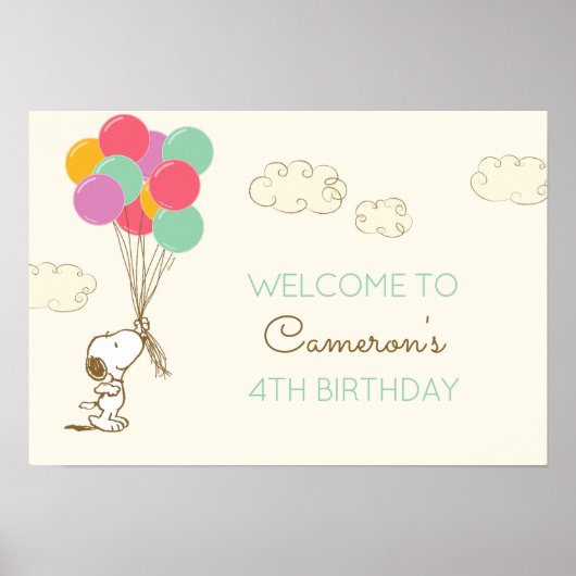 Poster Snoopy et Ballons Anniversaire (Devant)