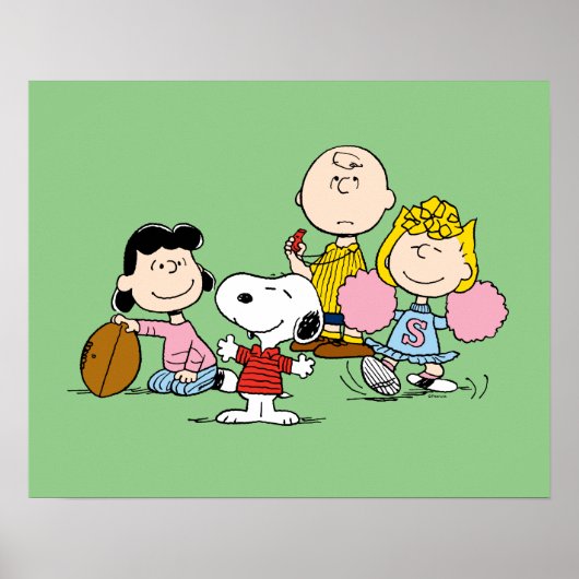 Poster Snoopy et Gang Play Football (Devant)