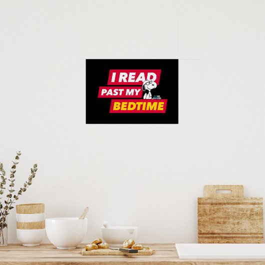 Poster Snoopy "I Read Past My Bedtime" (Cuisine)