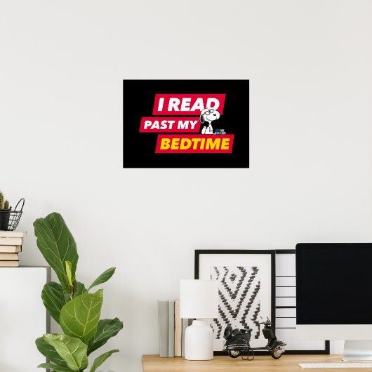 Poster Snoopy "I Read Past My Bedtime" (Bureau à domicile)